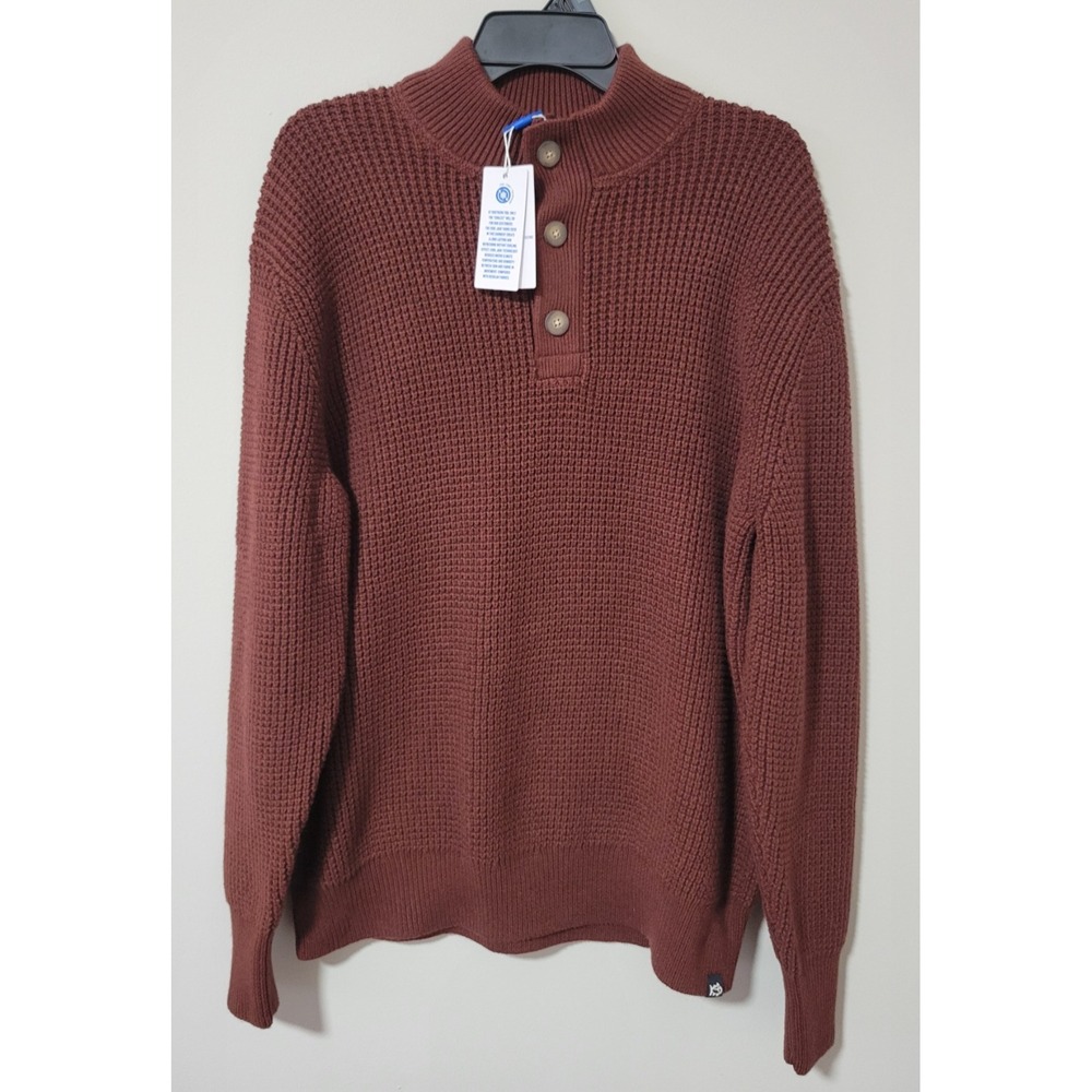 Southern Tide Westmont Jade Sweater Men XL Heavy Waffle Knit Quarter Button